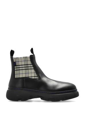 Burberry ブラック サイドゴアブーツ 36 Burberry ブラック サイドゴアブーツ 36 レザー ストライド